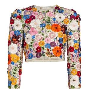 NWT Alice + Olivia Lorna Cropped Jacket - Wedding Bridal